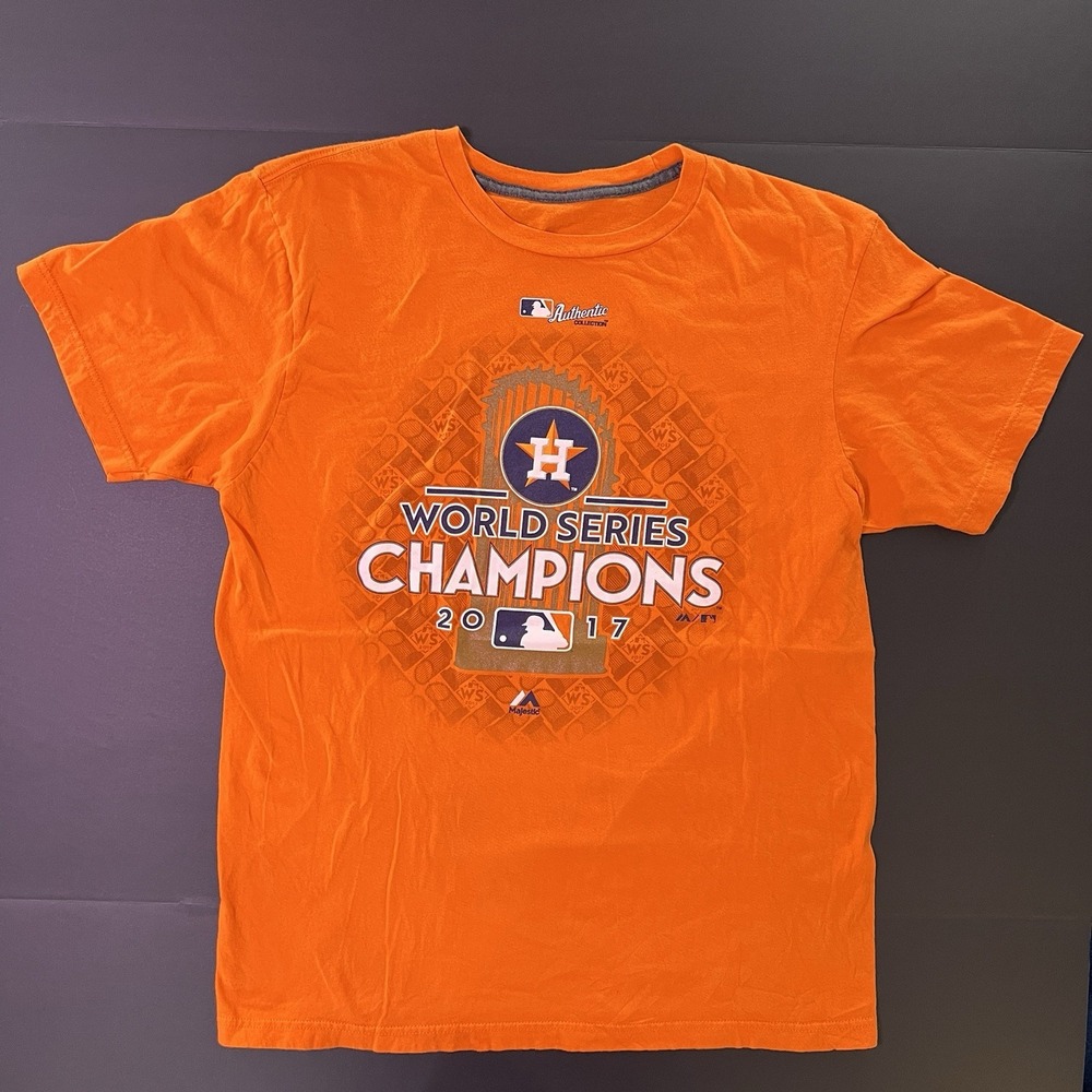 Houston Astros Tshirt 2017 World Series Champions MLB Majestic Adult Size Large